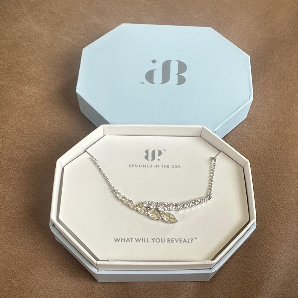 Meet Me In The Middle lemon cubic zirconia rhodium plating necklace bomb party